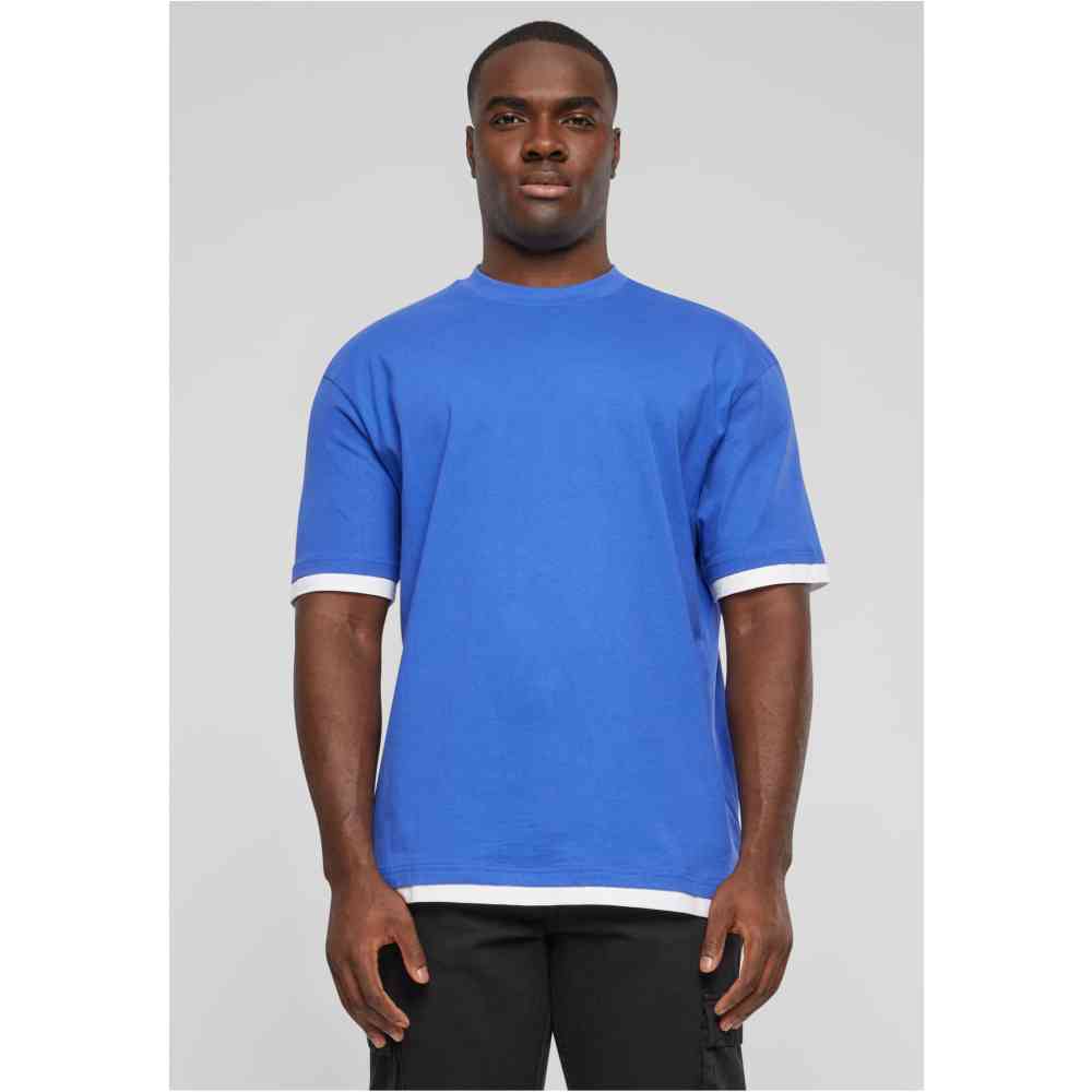 DEF - Visible Layer Heren Tshirt - Blauw/Wit